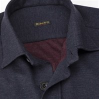 Blue cashmere overshirt Alternative Image