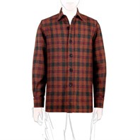 Vintage Archive wool overshirt in rust check Alternative Image
