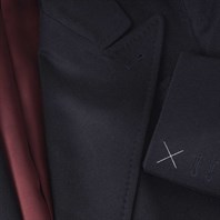 Double-breasted coat in blue cashmere Alternative Image