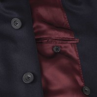 Double-breasted coat in blue cashmere Alternative Image