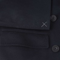 Double-breasted coat in blue cashmere Alternative Image