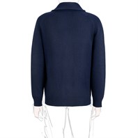 Cardigan a trecce in cashmere blu Immagine alternativa