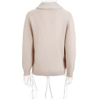 Cardigan a trecce in cashmere crema Immagine alternativa