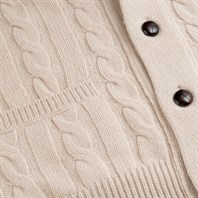 Cardigan a trecce in cashmere crema Immagine alternativa