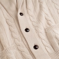 Cardigan a trecce in cashmere crema Immagine alternativa