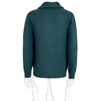 Cardigan a trecce in cashmere verde Immagine alternativa