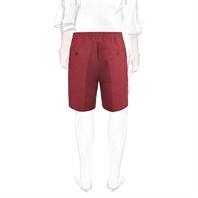 Red linen leisure shorts Alternative Image