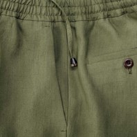 Vintage archive green linen leisure Bermuda shorts Alternative Image