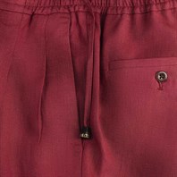 Red linen leisure pants Alternative Image