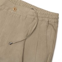Taupe linen leisure pants Alternative Image