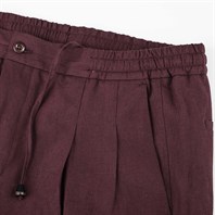 Bordeaux linen leisure pants Alternative Image