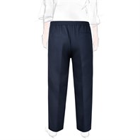 Pantalone leisure in lana hopsack blu Immagine alternativa