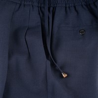 Pantalone leisure in lana hopsack blu Immagine alternativa