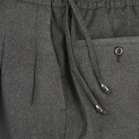 Green flannel wool leisure pants Alternative Image