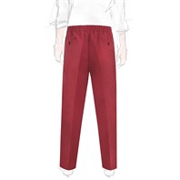Red linen leisure pants Alternative Image
