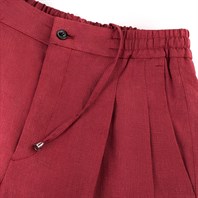 Red linen leisure pants Alternative Image