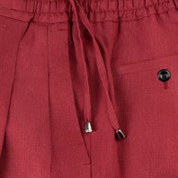 Red linen leisure pants Alternative Image