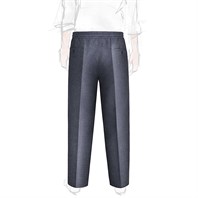 Blue wool and silk leisure pants Alternative Image