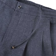 Blue wool and silk leisure pants Alternative Image
