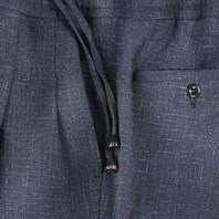 Blue wool and silk leisure pants Alternative Image