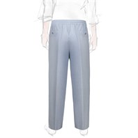Light blue striped wool and silk leisure pants Alternative Image