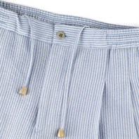 Light blue striped wool and silk leisure pants Alternative Image