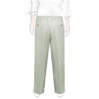 Green striped wool and silk leisure pants Alternative Image