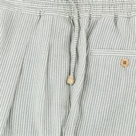 Green striped wool and silk leisure pants Alternative Image