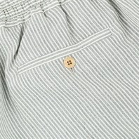 Green striped wool and silk leisure pants Alternative Image