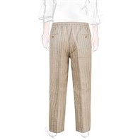 Beige linen blend leisure pants Alternative Image