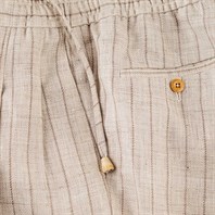 Beige linen blend leisure pants Alternative Image