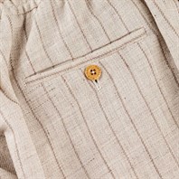 Beige linen blend leisure pants Alternative Image