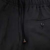 Black linen leisure pants  Alternative Image
