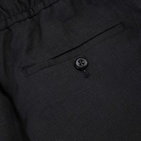 Black linen leisure pants  Alternative Image