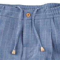 Light blue linen blend leisure pants Alternative Image