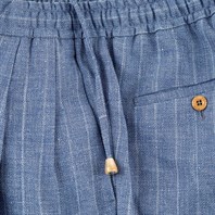 Light blue linen blend leisure pants Alternative Image