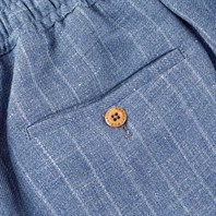 Light blue linen blend leisure pants Alternative Image