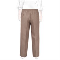 Pantalone leisure in misto lino spigato sabbia Immagine alternativa