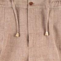 Pantalone leisure in misto lino spigato sabbia Immagine alternativa