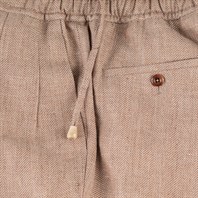 Pantalone leisure in misto lino spigato sabbia Immagine alternativa