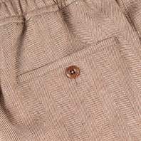 Sand herringbone linen blend leisure trousers Alternative Image