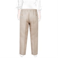 Pantalone leisure in misto lino spigato beige Immagine alternativa