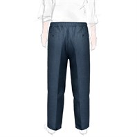 Pantalone leisure in lino spigato blu Immagine alternativa