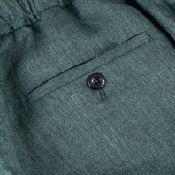 Green herringbone linen leisure trousers Alternative Image