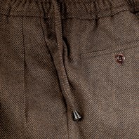 Leisure Trousers in black and brown herringbone wool Alternative Image