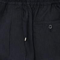 Blue linen leisure pants Alternative Image