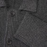 Gray cashmere cardigan jacket Alternative Image