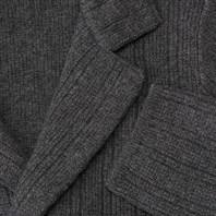 Double breasted gray cashmere cardigan jacket Alternative Image