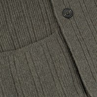 Cardigan doppio petto in cashmere verde Immagine alternativa