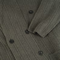 Cardigan doppio petto in cashmere verde Immagine alternativa